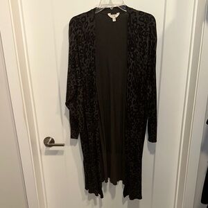 Leopard Print Open Front Cardigan